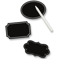 folia Etiquettes de marquage tableau, noir, avec stylo-craie