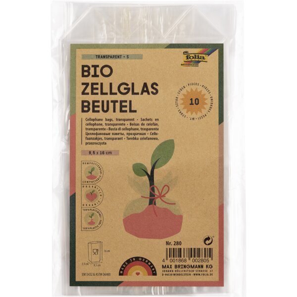 folia Sachet en cellophane, 95 x 160 mm, transparent
