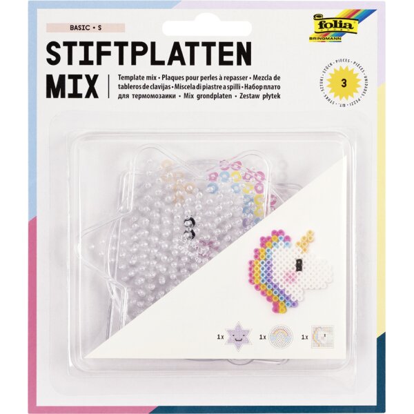 folia B&uuml;gelperlen Stiftplatten BASIC KLEIN, sortiert