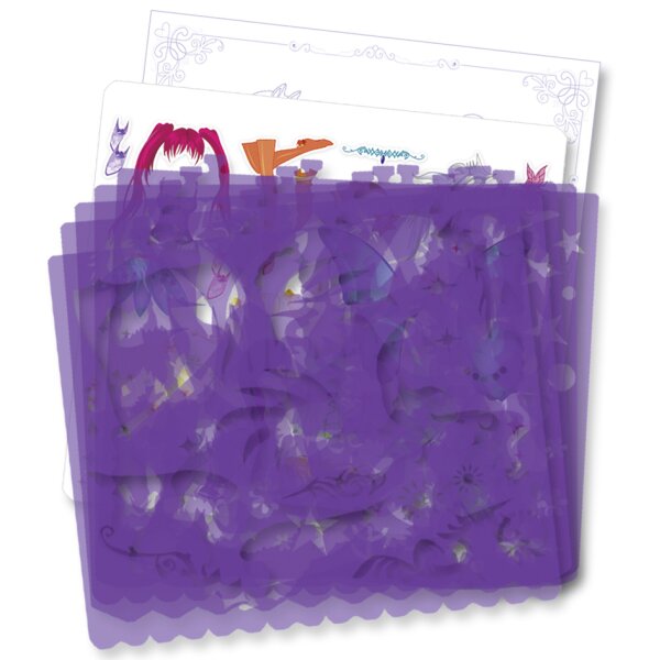 Folia Schablonenbuch Fashion Girl - Kreativset Mit 36 Vorlagen & 5 Schablonen