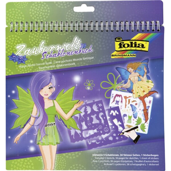 folia Livre pochoir Monde magique, grand