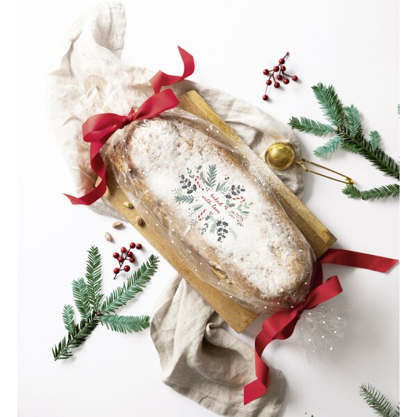 folia Stollenschläuche mit Weihnachtsdruck, transparent