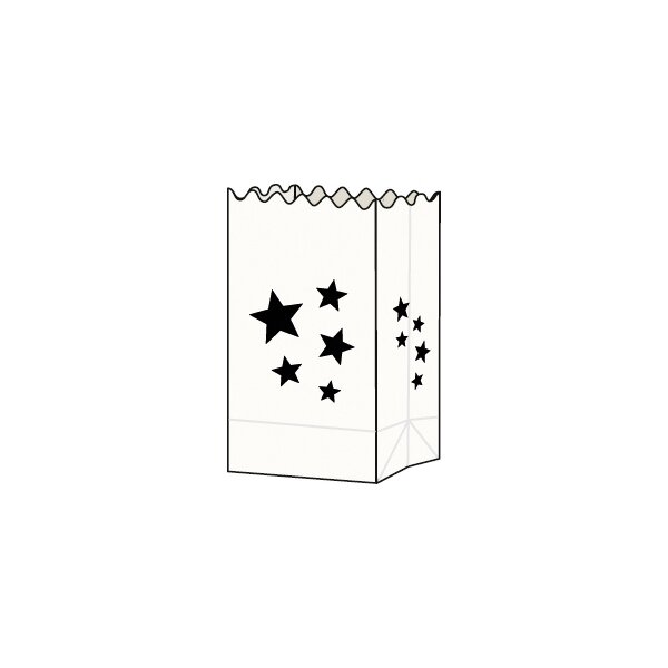 folia Sachet de papier photophore étoiles, grand, papier