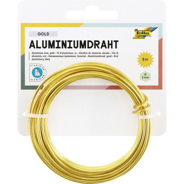 folia Aluminium-Basteldraht, 2 mm x 5 m, silber
