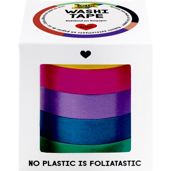 folia Deko-Klebeband Washi-Tape UNI BASIC, 5er Set