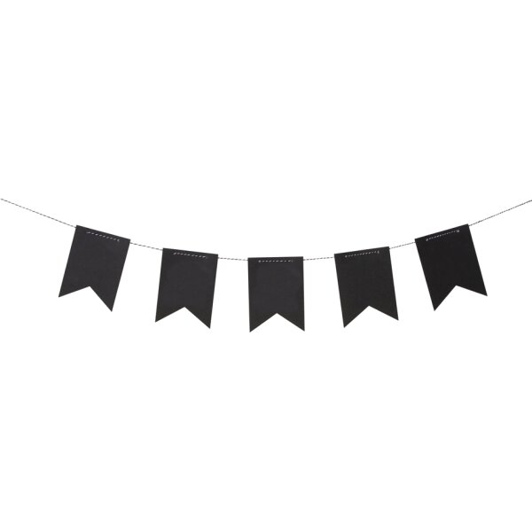 folia Wimpelkette aus Tafelfolie, 14 Wimpel, schwarz