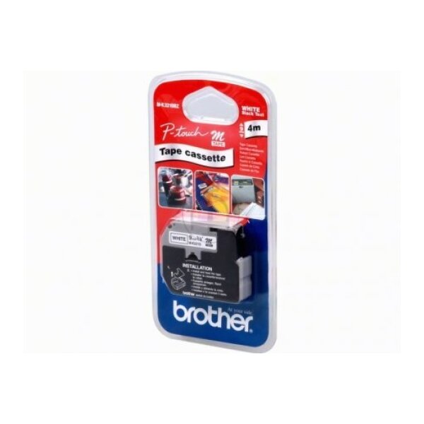 PTOUCH Ruban, non laminé noir/blanc M-K221SBZ pour PT-65/75/85/110 4mx9mm