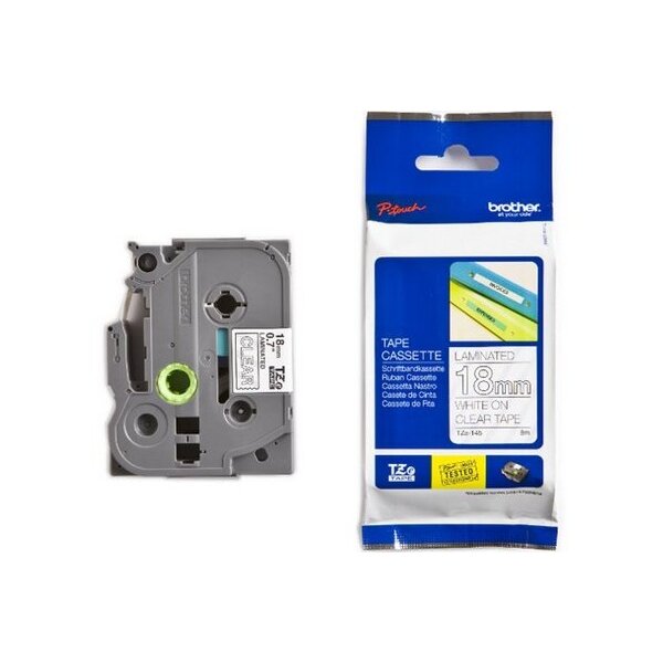 PTOUCH Ruban, lamin&eacute; blanc/transp. TZe-145 PT-2450DX 18 mm