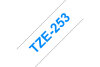 PTOUCH Band, laminiert blau weiss TZe-253 PT-2450DX 24 mm