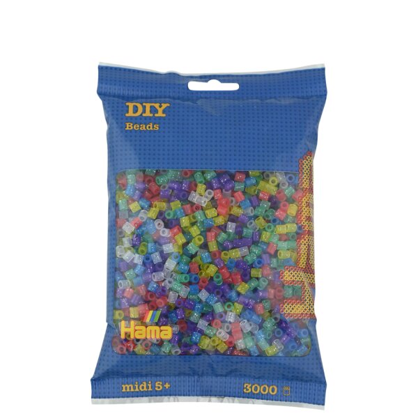Hama Bügelperlen midi "Glittermix", im Beutel