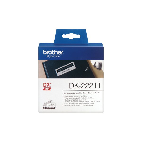 PTOUCH Support pap.cont. 29mmx15.24m DK-22211 QL-500/550 flim blanc rouleau