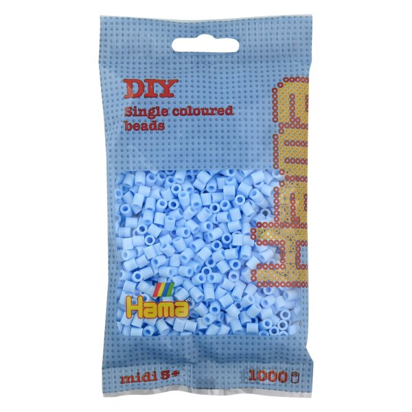 Hama Perles à repasser midi, dans un sachet, bleu pastel
