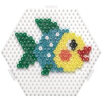 Hama Plaque pour perles midi Hexagone, multiple, blanc