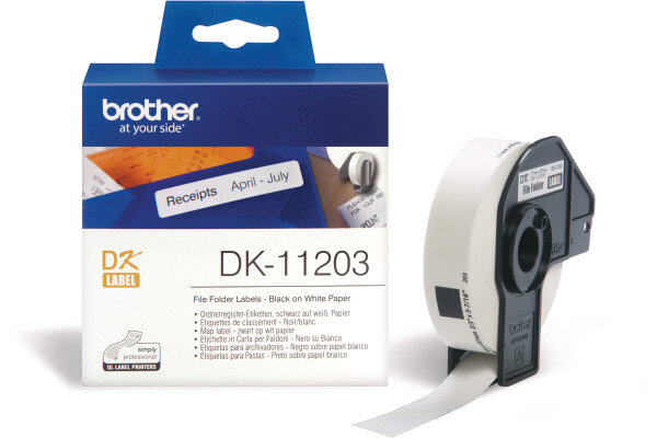 PTOUCH Ordner-Etiketten 17x87mm DK-11203 QL-500 550 300 Stk. Rolle