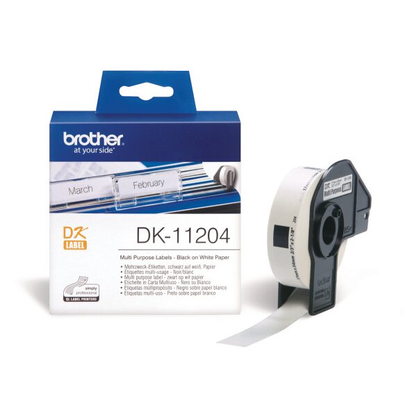 PTOUCH Etiquettes multi-usage 17x54mm DK-11204 QL-500/550 400 pc./rouleau