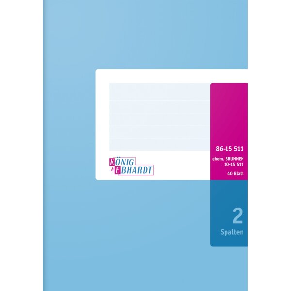K&Ouml;NIG &amp; EBHARDT Spaltenbuch DIN A5, 2 Spalten, 40 Blatt