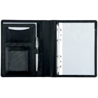 Alassio Serviette classeur BENACO, A5, cuir nappa, noir