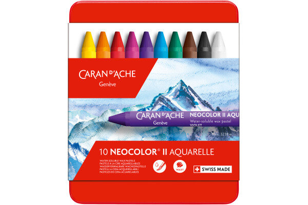 CARAN DACHE Pastels à la cire Neocolor II 7500.310 10-couleurs ass.