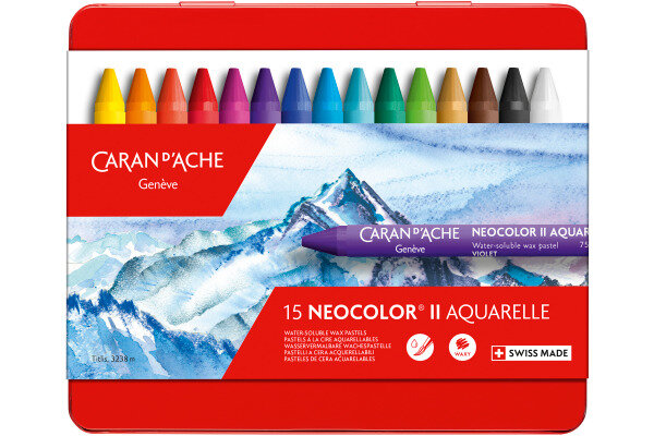 CARAN DACHE Pastels à la cire Neocolor II 7500.315 15-couleurs ass.