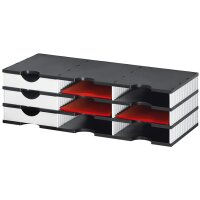 styro Sortierstation styrodoc trio, 9 Fächer, schwarz weiss