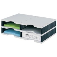 styro Grundeinheit styrodoc duo, 4 Fächer, blau grau