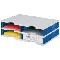 styro Grundeinheit styrodoc duo, 4 Fächer, blau grau