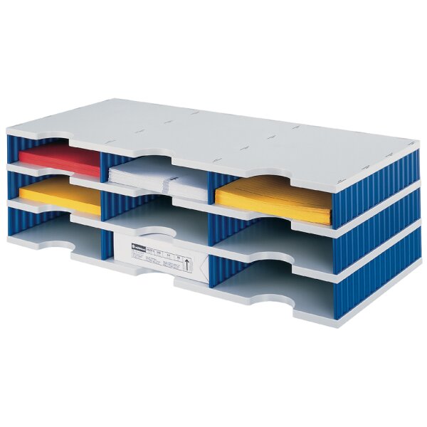 styro Grundeinheit styrodoc trio, 9 Fächer, blau grau