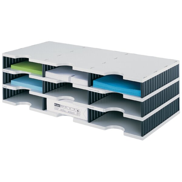 styro Grundeinheit styrodoc trio, 9 Fächer, schwarz grau