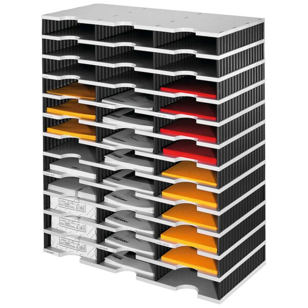 styro Grundeinheit styrodoc trio, 36 Fächer, schwarz grau