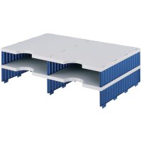 styro Aufbaueinheit styrodoc duo, 4 Fächer, blau grau