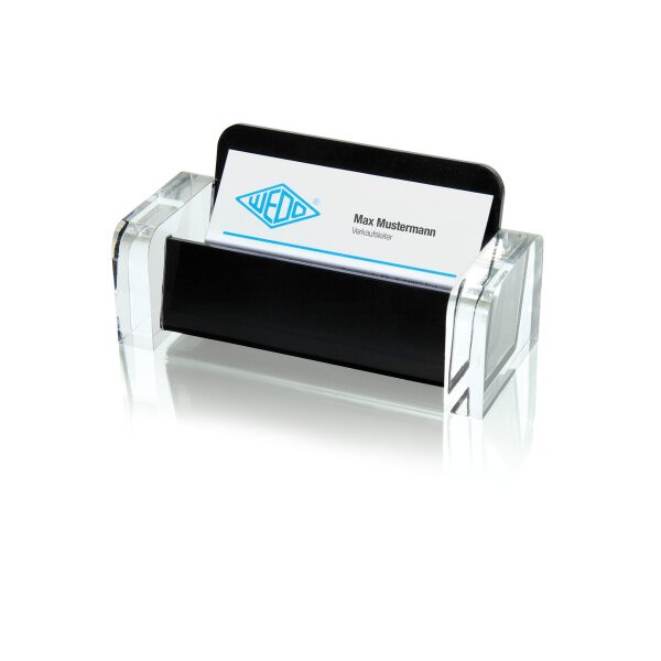 WEDO Visitenkartenhalter Exklusiv 604401 11.5x5.5x5 Acryl schw./trans.