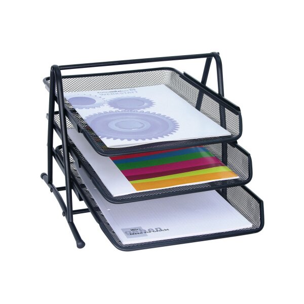 WEDO Briefablage OFFICE Metall 65801 3 Fächer 35x27x30cm schwarz