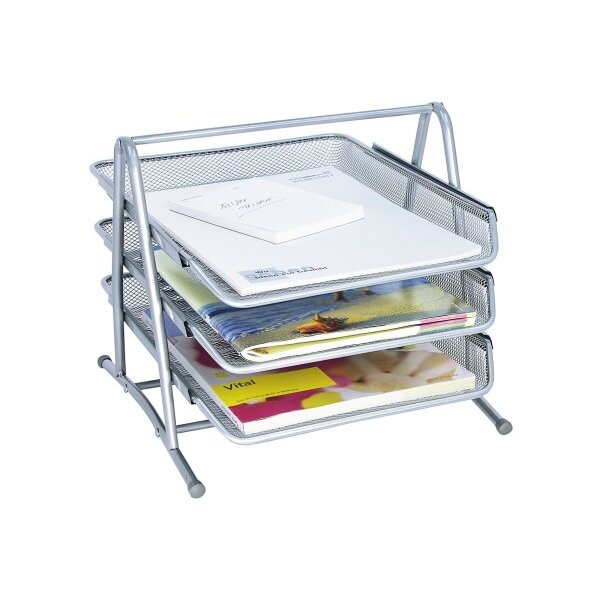 WEDO Briefablage OFFICE Metall 65854 3 Fächer 35x27x30cm silber