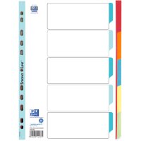 Oxford Intercalaires en carton, uni, format A4, couleur, 10