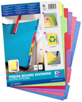 Oxford Karton-Register, blanko, DIN A4, farbig, 6-teilig