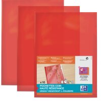 Oxford Sichthüllen, transparent, DIN A4, aus PVC, rot