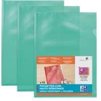 Oxford Pochettes-coin haute résistance, A4, PVC, vert