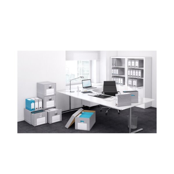 ELBA Archiv-Klappdeckelbox, DIN A4, grau weiss