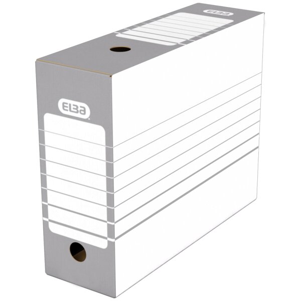 ELBA Archiv-Schachtel, Breite 100 mm, A4, weiss grau