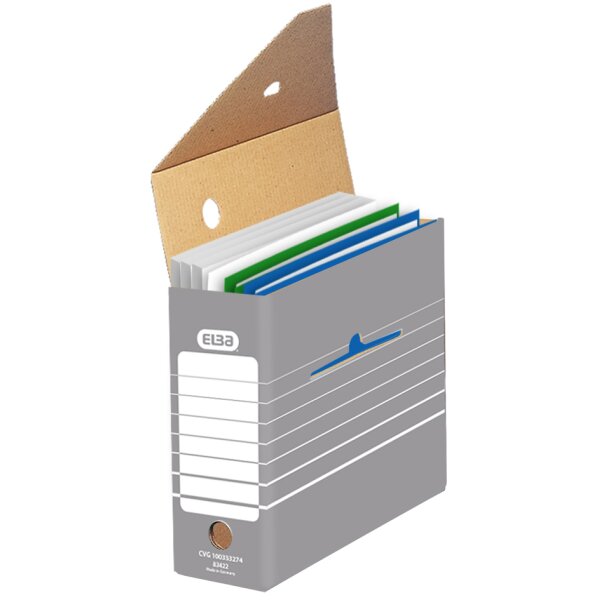 ELBA tric Archiv-Schachtel, Breite 95 mm, für A4, grau weiss