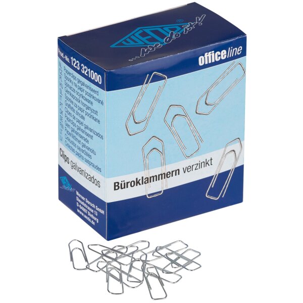 WEDO Trombones, zingu&eacute; brillant, 32 mm, petit paquet
