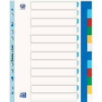 Oxford Intercalaires en plastique, uni, A4, 6 touches