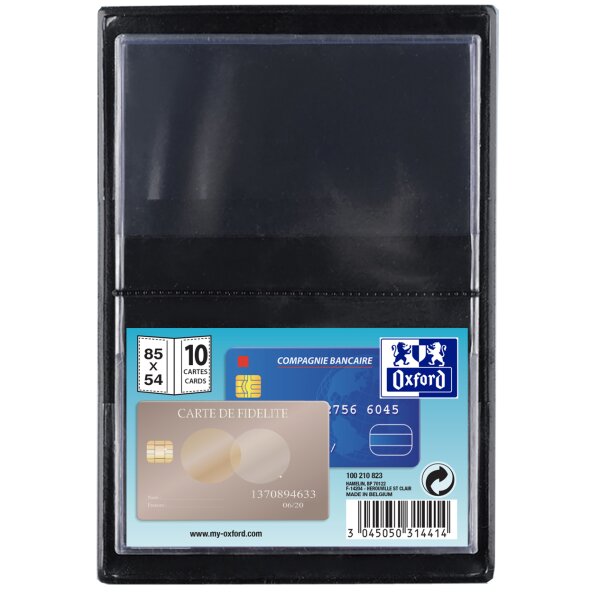 Oxford Etui pour 4 cartes de crédit, 0,20 mm, PVC