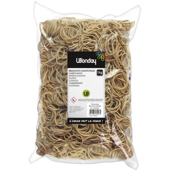 Wonday Gummiringe im Beutel, natur, 140 mm, Grosspackung