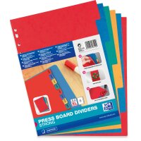 Oxford Intercalaires en carton, uni, format A4+, 6 touches