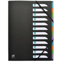 Oxford Ordnungsmappe memphis, A4, 12 Fächer, schwarz