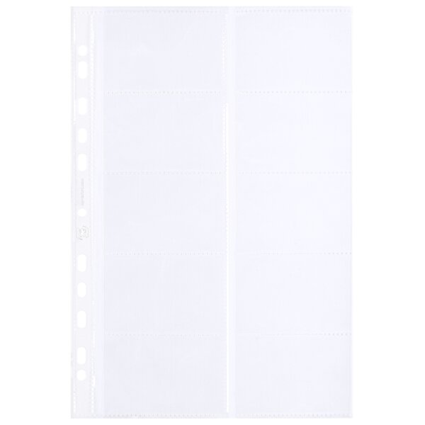 Oxford pochette pour cartes de visite,format A4, PP, 0,09 mm