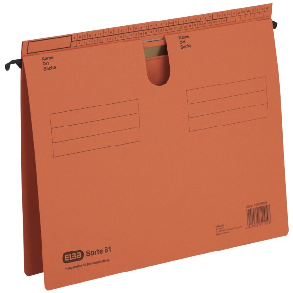 ELBA Hängehefter Sorte 81, überstehende Reiterfalz, chamois