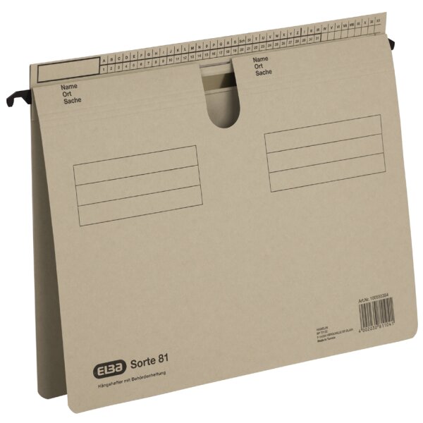 ELBA Hängehefter Sorte 81, überstehende Reiterfalz, chamois