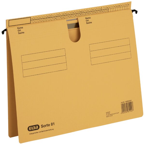 ELBA Hängehefter Sorte 81, überstehende Reiterfalz, chamois